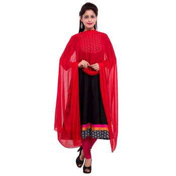 Red Plain Dupatta 1
