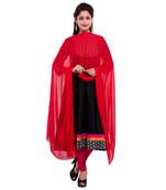 Red Plain Dupatta