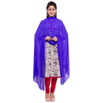 Blue Plain Dupatta 1