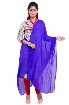 Blue Plain Dupatta