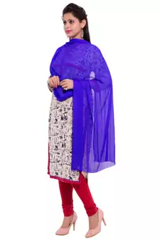 Blue Plain Dupatta