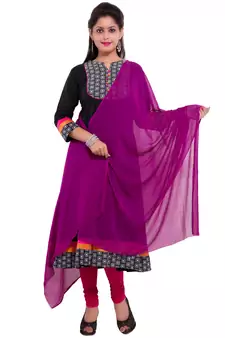 Purple Plain Dupatta