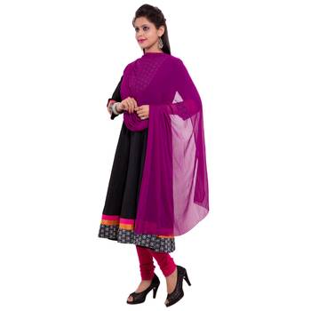 Purple Plain Dupatta 3