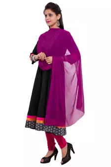 Purple Plain Dupatta