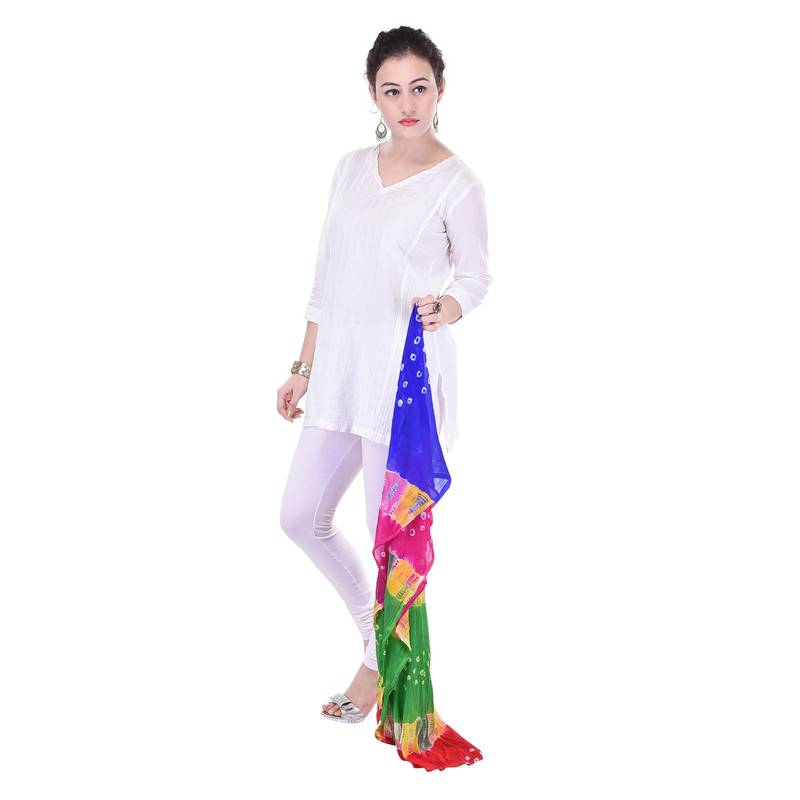 Multicolor Bandhej Dupatta