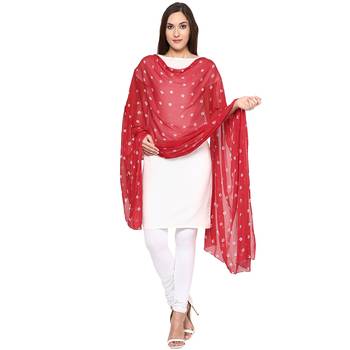 Red Bandhej Dupatta 1