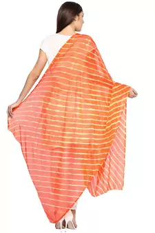 Orange Bandhej Dupatta