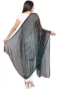 Black Multi Lahariya Dupatta