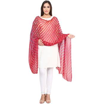 Red Multi Lahariya Dupatta 1
