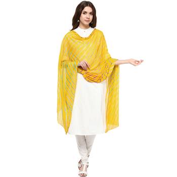 Yellow Multi Lahariya Dupatta 1