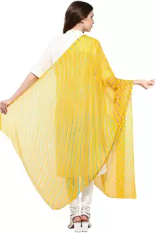 Yellow Multi Lahariya Dupatta