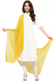 Yellow Multi Lahariya Dupatta