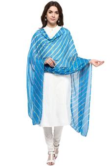 Blue Multi Lahariya Dupatta