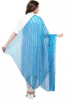 Blue Multi Lahariya Dupatta