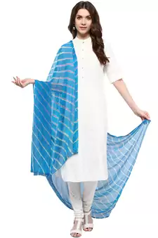 Blue Multi Lahariya Dupatta