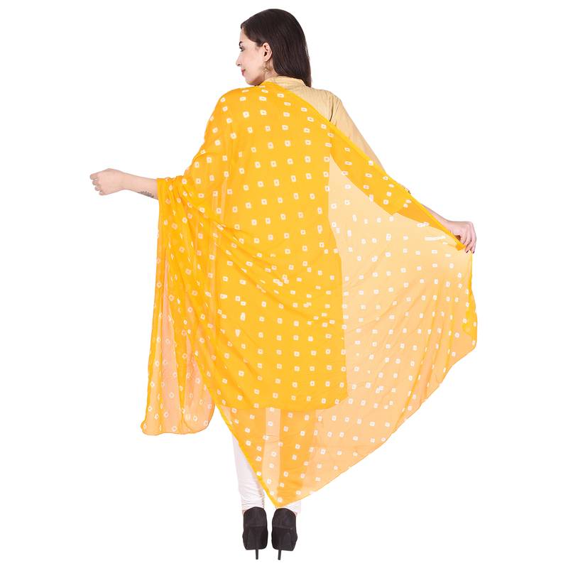 Yellow Bandhej Dupatta