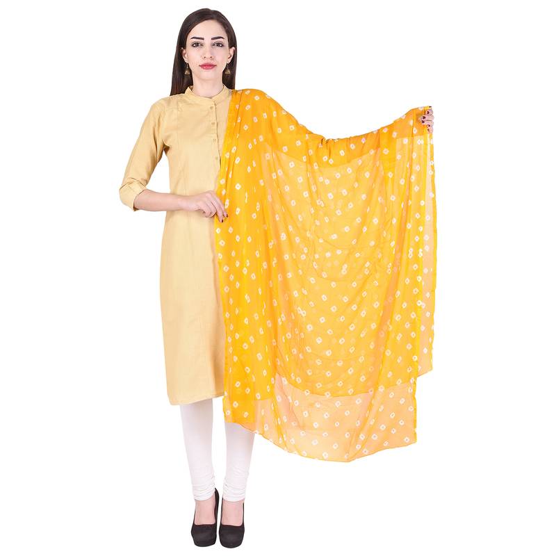 Yellow Bandhej Dupatta