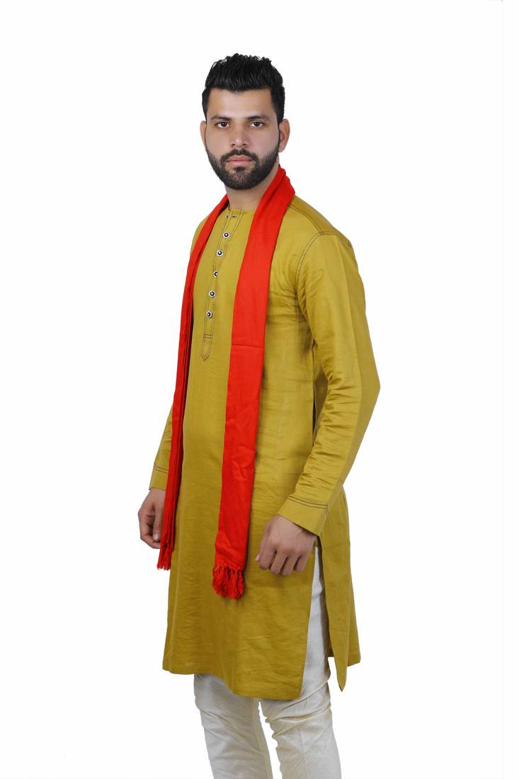 Red Plain Mens Stole Veera Paridhaan 2778540