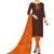 Brown Embroidered Art Silk Salwar With Dupatta