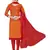 Orange Embroidered Art Silk Salwar With Dupatta
