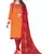 Orange Embroidered Cotton Salwar With Dupatta
