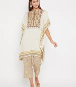 Off white embroidered cotton kurti