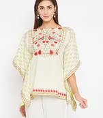 Off white embroidered cotton kurti
