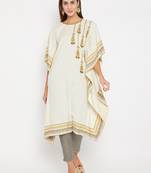Off white embroidered cotton kurti