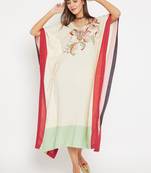 Off white embroidered cotton kurti