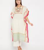 Off white embroidered cotton kurti