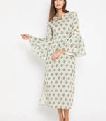 Green printed cotton kurti