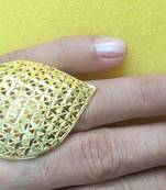 Big Gold Plated Finger Ring, Adjustable Size