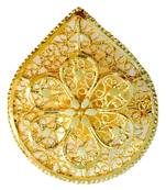 Big Gold Plated Finger Ring Arabian African, Adjustable Size