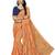 Orange embroidered silk saree with blouse
