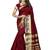 Maroon woven silk blend saree with blouse