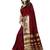 Maroon woven silk blend saree with blouse