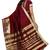 Maroon woven silk blend saree with blouse