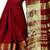 Maroon woven silk blend saree with blouse