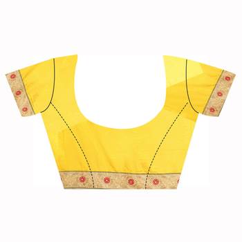 Multicolor Embroidered   Raw Silk Saree With Blouse 3