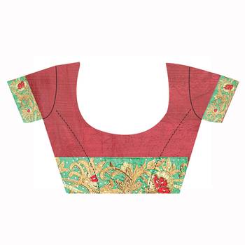 Maroon Embroidered Silk Saree With Blouse 3
