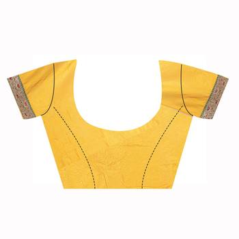 Mustard Embroidered Silk Saree With Blouse 3
