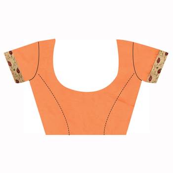 Orange Embroidered Silk Saree With Blouse 3