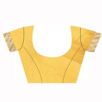 Mustard Embroidered Silk Saree With Blouse 3