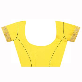 Yellow Embroidered Silk Saree With Blouse 3