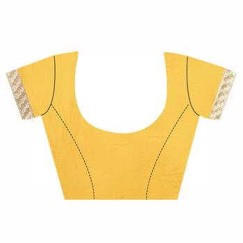 Mustard Embroidered Silk Saree With Blouse 3