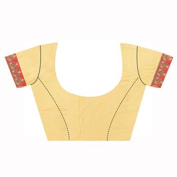 Beige Embroidered Silk Saree With Blouse 3