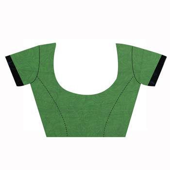 Green Embroidered Viscose Saree With Blouse 3