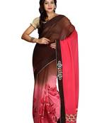 Multicolor Embroidered Viscose Saree With Blouse