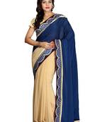 Multicolor Embroidered Viscose Saree With Blouse