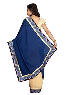 Multicolor Embroidered Viscose Saree With Blouse 2